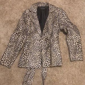 Silk leopard blazer